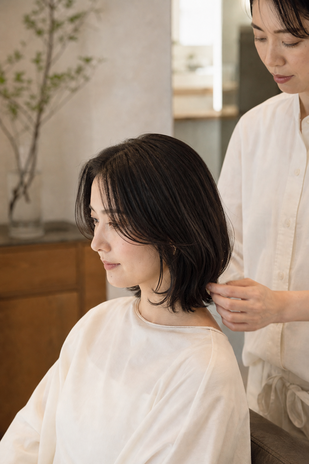 A soft layered haircut finished at NAGI